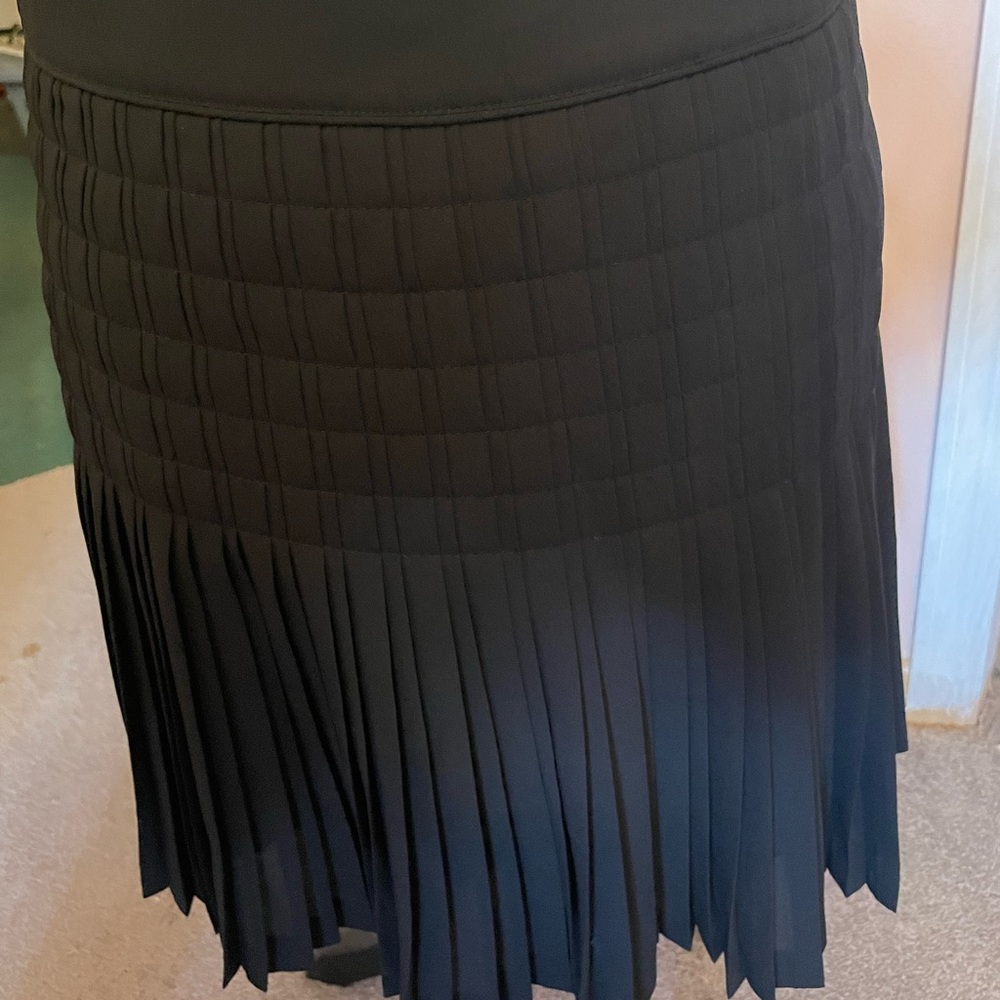 JCrew pleated black mini skirt